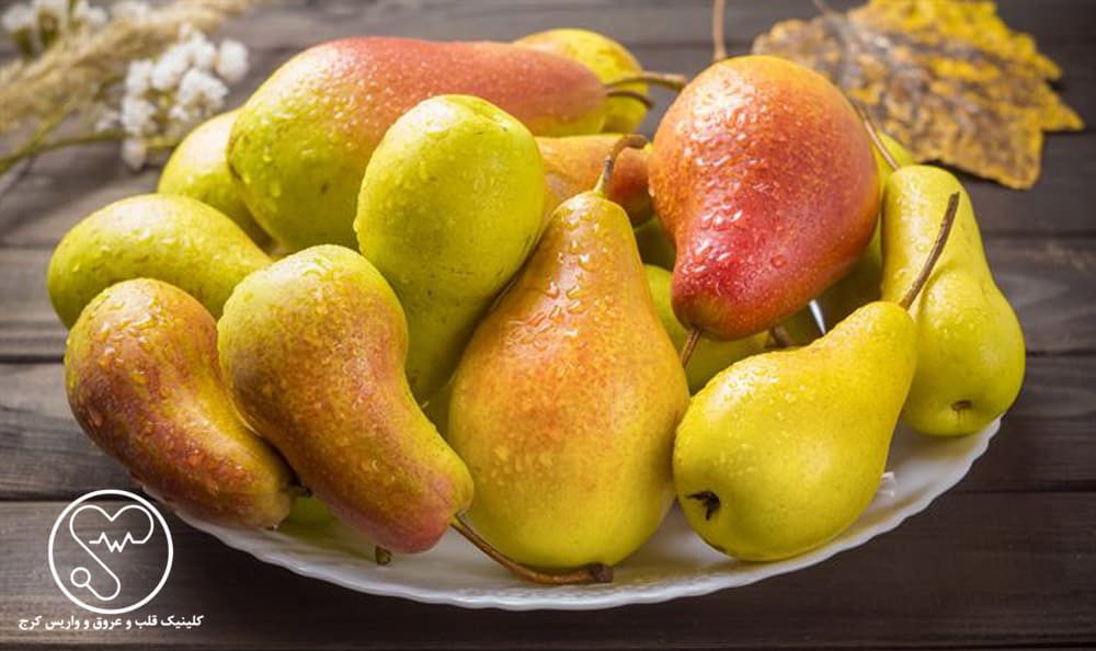 گلابی باعث بهبود جریان خون و کاهش فشار میشود.